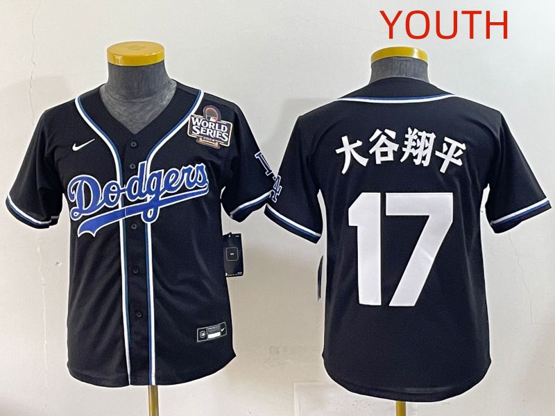 Youth 2025 Los Angeles Dodgers #17 Ohtani Black Three generations Fashion Nike MLB Jersey style 21